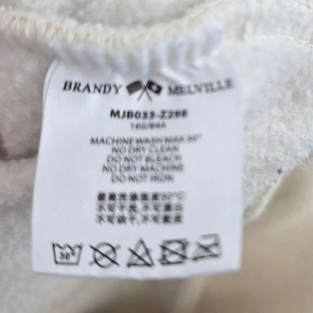 John Galt Sweatshirt Womens One Size Beige New York Graphic Oversized Crewneck